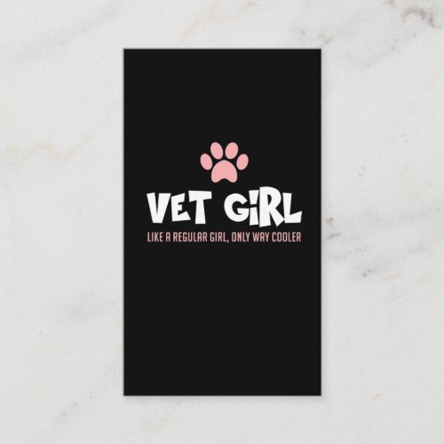 Cute Veterinarian Girl Vet Tech Woman Animal lover Business Card