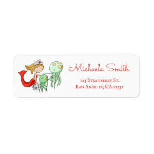Cute Veterinarian Mermaid Return Address Label