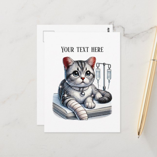 Cute Veterinarian Office customizable  Postcard (Front/Back In Situ)