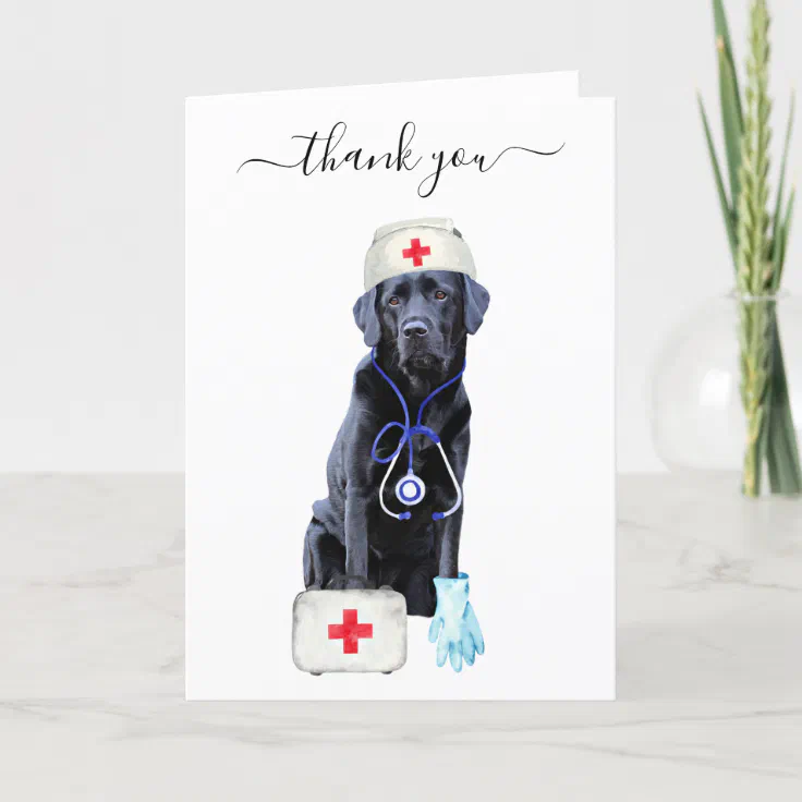 Cute Veterinary Dog Veterinarian Appreciation Thank You Card Zazzle