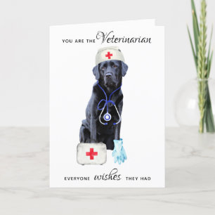 Cute Veterinary Professional Veterinarian  Letterpress Thank You Card