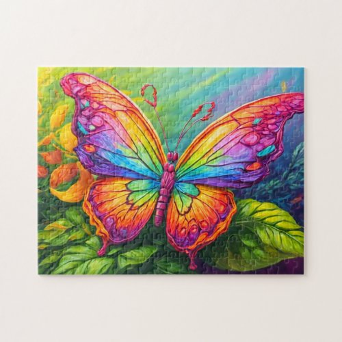 Cute Vibrant Artistic Butterfly Art Jigsaw Puzzle