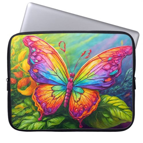 Cute Vibrant Artistic Butterfly Art Laptop Sleeve