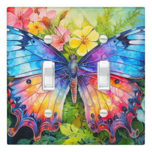 Cute Vibrant Floating Butterfly Design Light Switch Cover