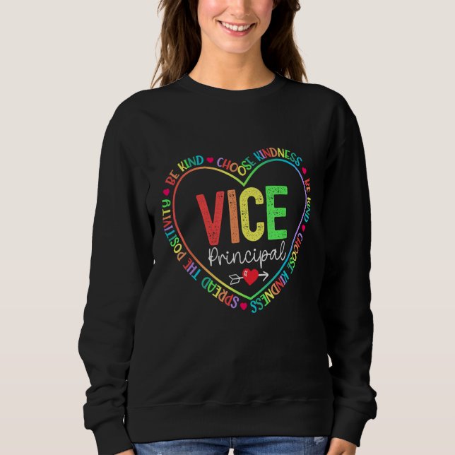 Cute Vice Principal Rainbow Appreciation Week Back Sweatshirt (Front)