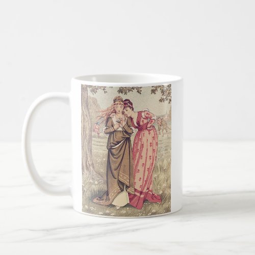 Cute Victorian BFF Besties Vintage Personalized Coffee Mug