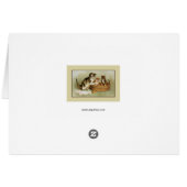 Cute Victorian cat bathing kittens in bath tub Cards (Back Horizontal)