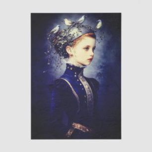 Cute Victorian Girl, Ivy & Birds FF6R Decoupage Tissue Paper
