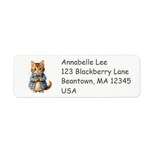 Cute Victorian Kitty Label