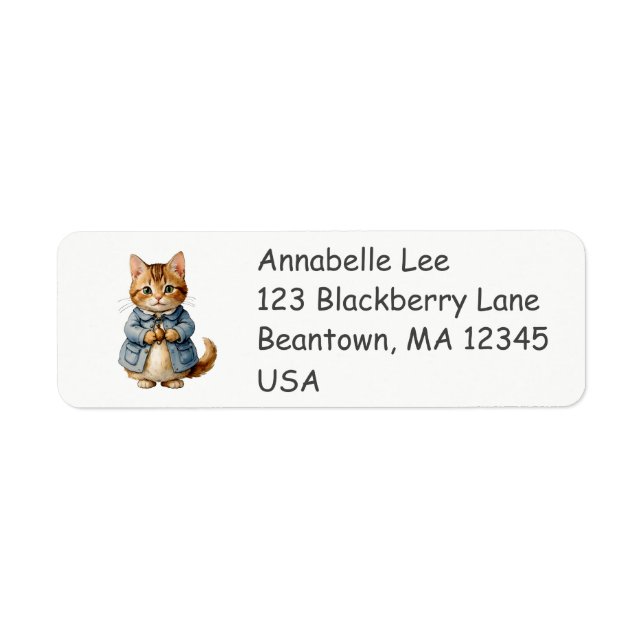 Cute Victorian Kitty Label (Front)