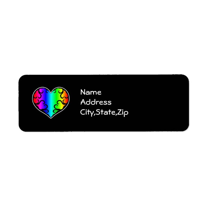 Cute victorian rainbow heart custom return address label