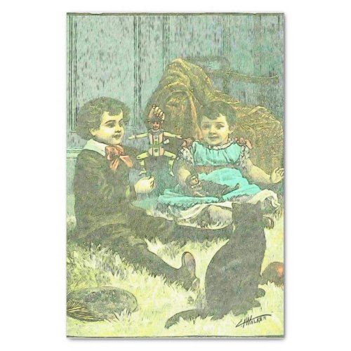 Cute Victorian vintage decoupage Tissue Paper