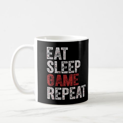 Cute Video Gamer Gift Funny Eat Sleep Game Repeat Coffee Mug