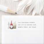Cute Village Gnome Christmas Holiday Label<br><div class="desc">These cute return address labels feature a little gnome in red,  white and gray,  along with a village house and a tree in beige and gray. Great for the holiday season,  winter,  or any time for those who can't get enough of gnomes!</div>