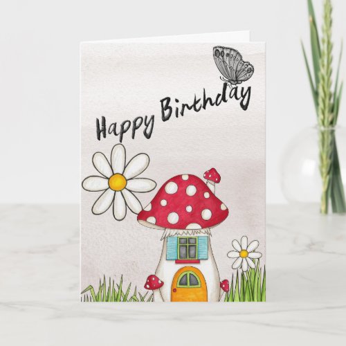 Cute Village Happy Birthday Card