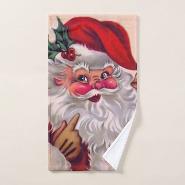 Cute vinage santa claus 2 hand towel  (Hand Towel)