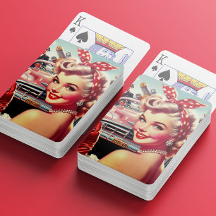 Cute Vintage 1950s Girl Poker Cards