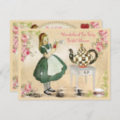 Cute Vintage Alice in Wonderland Bridal Shower Invitation (Front/Back)