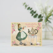 Cute Vintage Alice in Wonderland Bridal Shower Invitation (Standing Front)