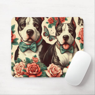 Cute Vintage American Pit Bull Terrier  Mouse Pad
