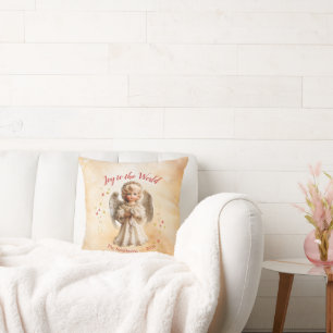 Cute Vintage Angel Christmas Throw Pillow