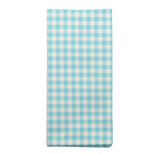 Cute Vintage Aqua Blue Gingham Plaid Pattern Cloth Napkin