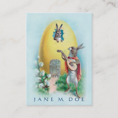 Cute Vintage Art _ Rabbit Serenade Dating Service Business Card