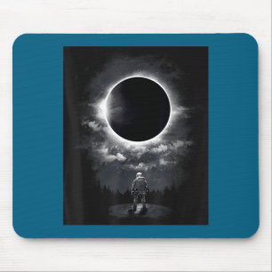 Cute Vintage Astronaut Space Eclipse Science Mouse Pad