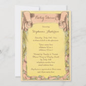 Cute Vintage Baby Girl and Fairies Baby Shower Invitation (Back)