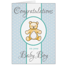 Cute vintage baby shower teddy