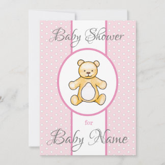 Cute vintage baby shower teddy invitation