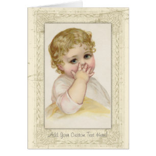 Cute Vintage Baby's Kiss Antique Illustration Cards