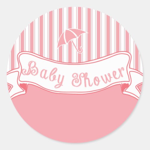 Cute Vintage Banner Baby Girl Shower Sticker