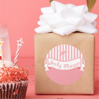 Cute Vintage Banner Baby Girl Shower Sticker