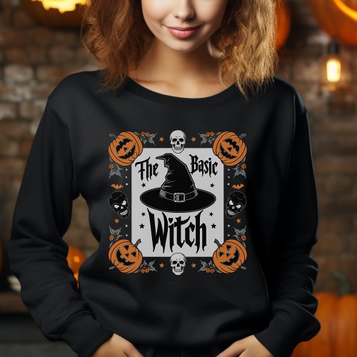 Cute Vintage Basic Witch Halloween Hoodie Pumpkins