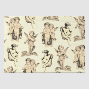 Cute Vintage Beige Baby Cherub Cupid Angels Tissue Paper