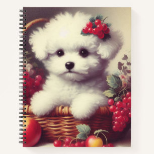 Cute Vintage Bichon Frisé Painting Notebook