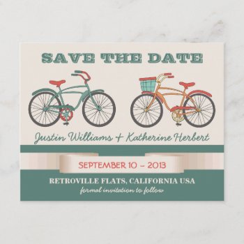 Cute Vintage Bicycles Retro Style Save The Date by PartyHearty at Zazzle
