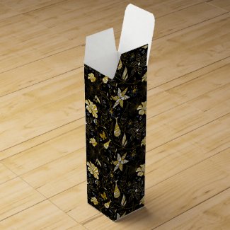 Cute vintage black golden floral background