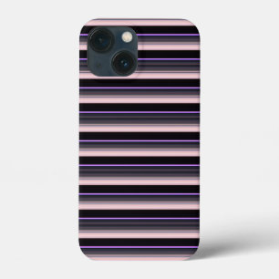 Cute vintage black gray stripes iPhone 13 mini case
