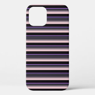 Cute vintage black gray stripes iPhone 12 pro case