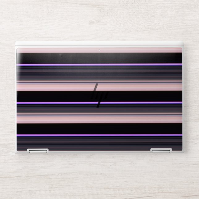 Cute vintage black gray stripes HP laptop skin (Front)