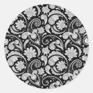 Cute vintage black white paisley patterns