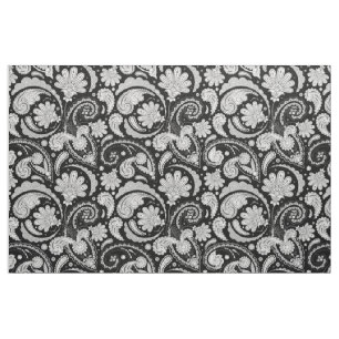 Cute vintage black white paisley patterns fabric