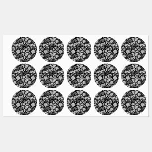 Cute vintage black white paisley patterns labels