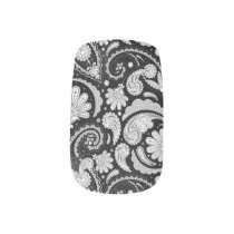 Cute vintage black white paisley patterns minx nail wraps Cute vintage black white paisley patterns minx nail wraps
