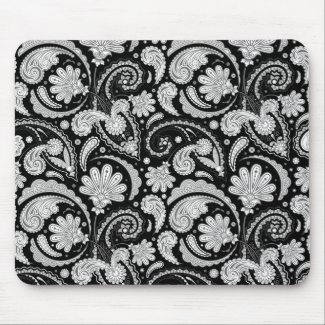Cute vintage black white paisley patterns