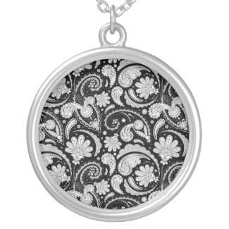 Cute vintage black white paisley patterns