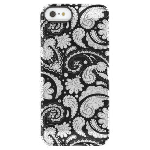 Cute vintage black white paisley patterns permafrost iPhone SE/5/5s case