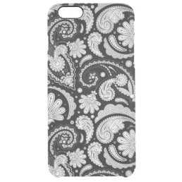 Cute vintage black white paisley patterns clear iPhone 6 plus case